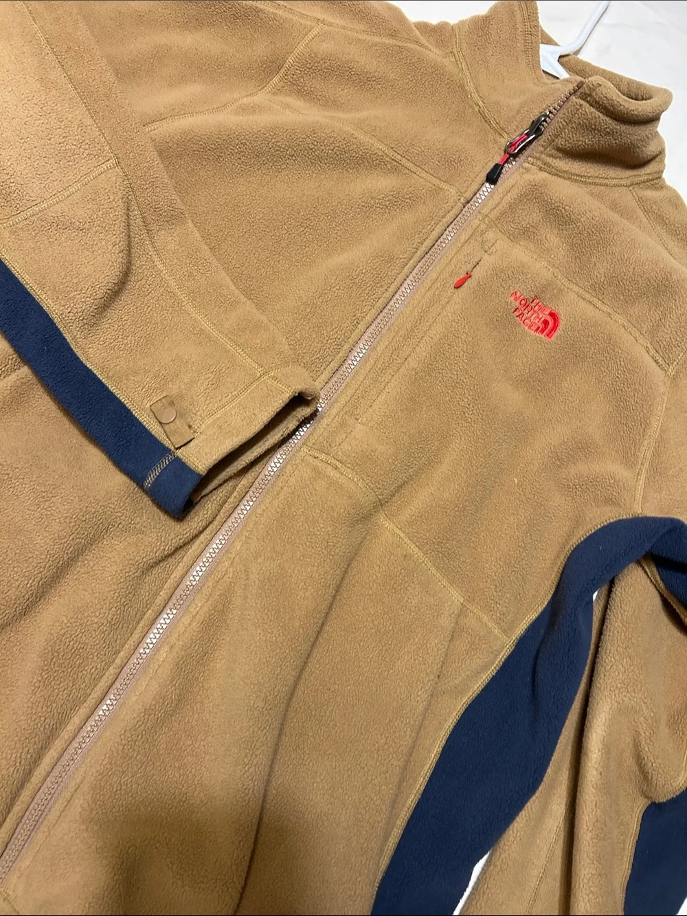 The North Face Camel Fleece Jacket with Navy Panels